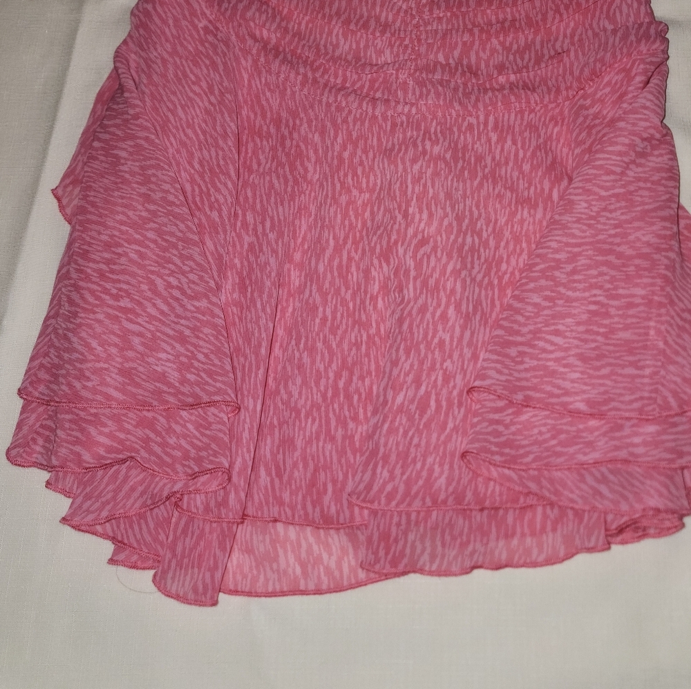 Aerie Pink Ruffle Mini Skirt Flowy Boho Coquette Tiered Skort Small Feminine - Picture 5 of 6
